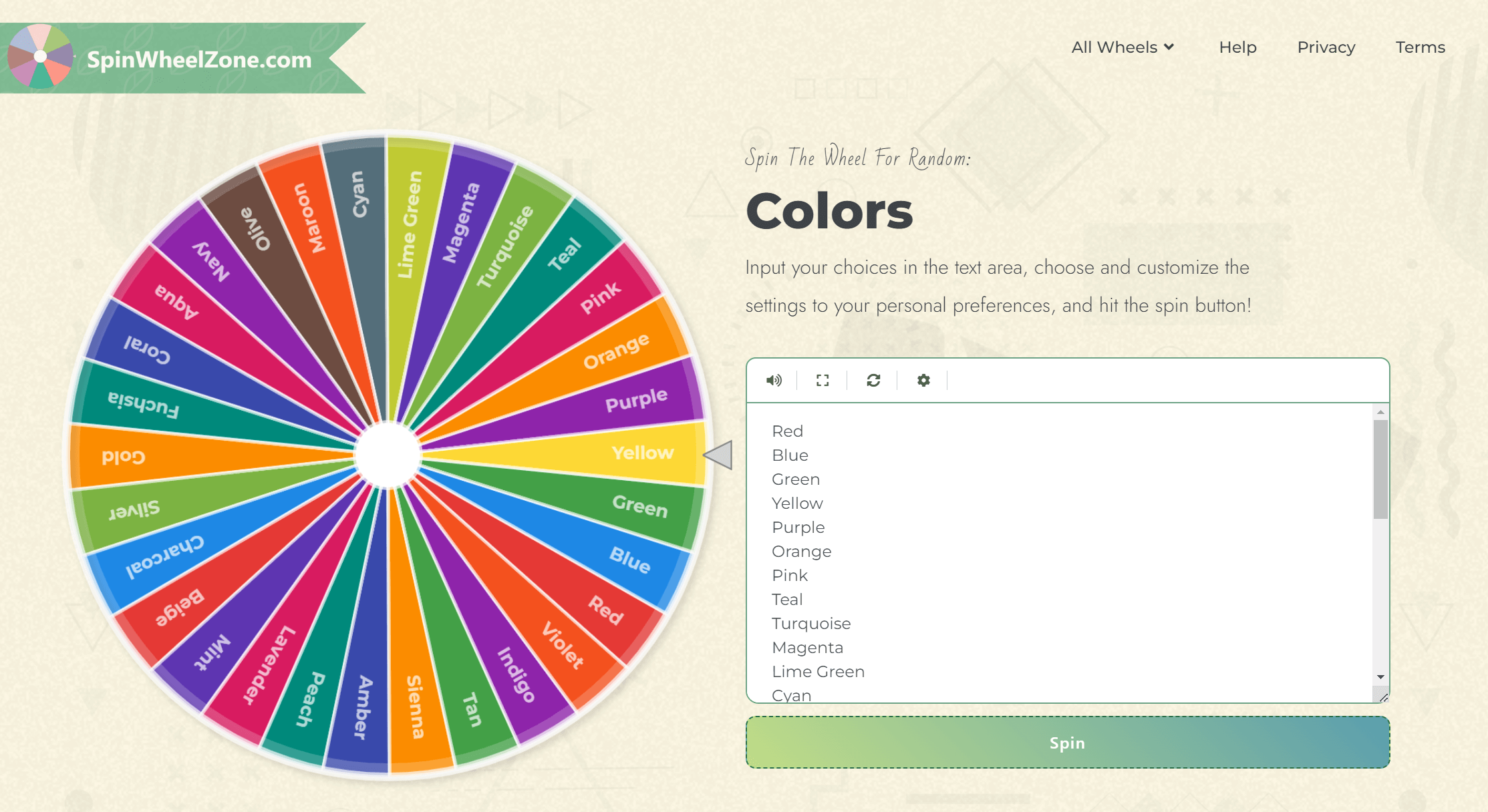 colors wheel